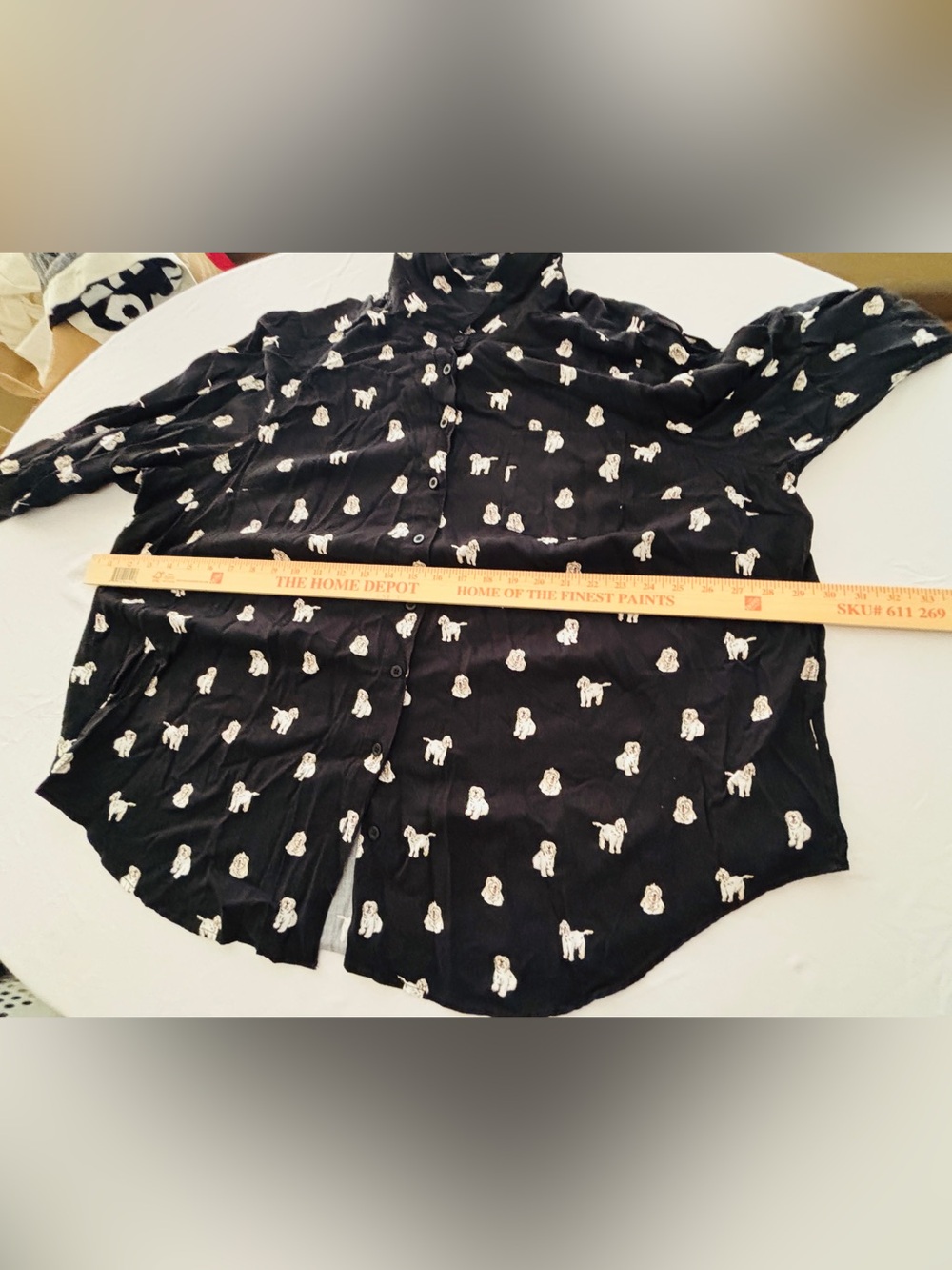 Black Lizzie Torrid LS Button Up Blouse in Women’s Size 3x Novelty Print - Picture 9 of 12